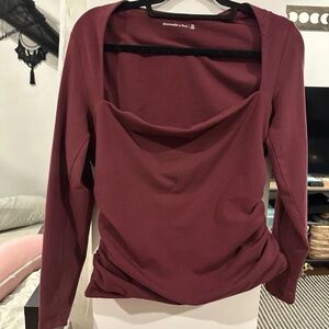 Abercrombie & Fitch Red Draped Blouse